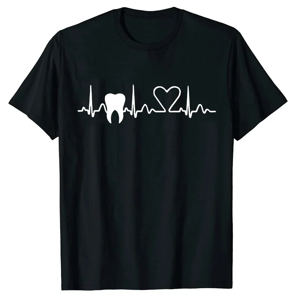 Heartbeat Dentist Dental Assistant T ShirtUnisex Style Shirts for Women Men Clothing Casual T-shirts Harajuku Graphic T Shirts
