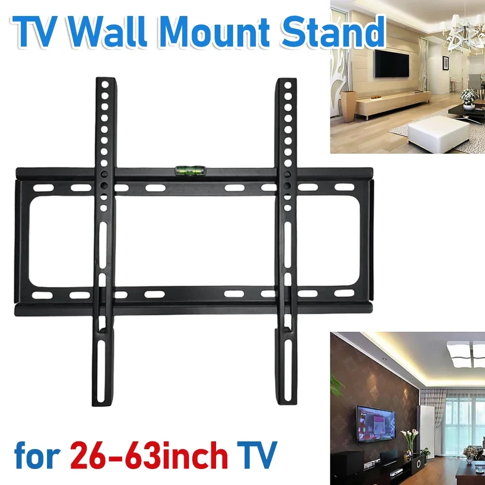 26-63inch TV Support Mount Adjustable Television Mounting Holder with Level Low Profile Flat TV Wall Mount for LCD LED Monitor