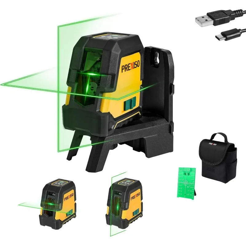 Laser Level Self Leveling - 100Ft Rechargeable Cross Line Laser, Green Line leveler Tool for Construction