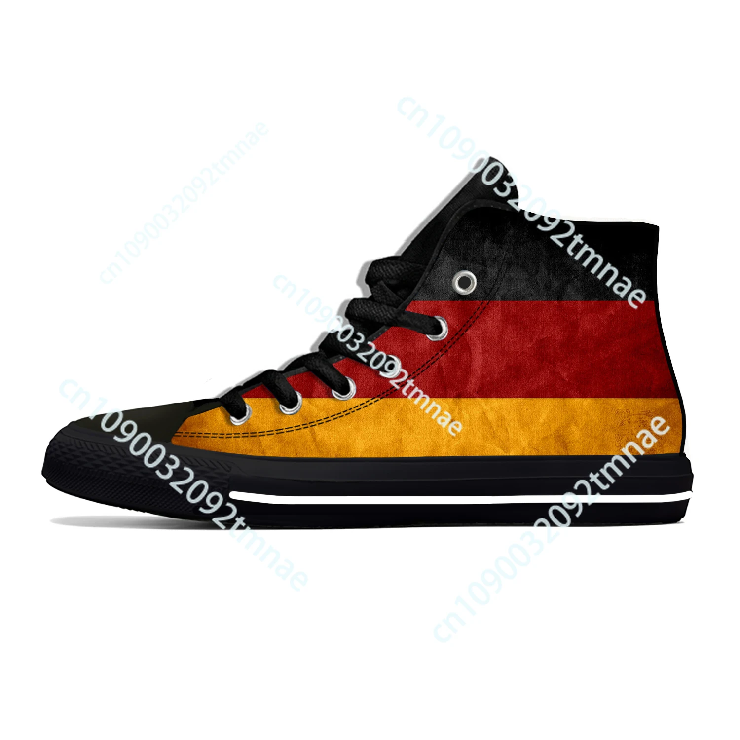 German Germany Flag Patriotic Pride Fashion Funny Casual Cloth Shoes High Top Lightweight Breathable Custom  Men Women Sneakers