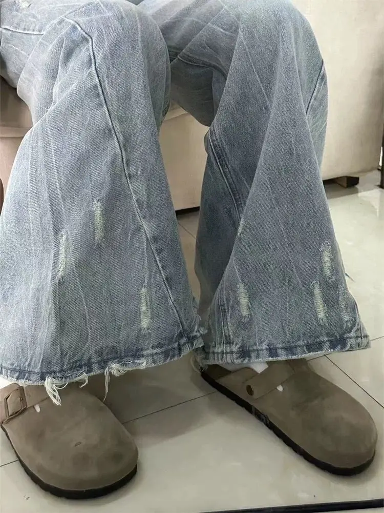 

Уличная одежда, женские джинсы, расклешенные пуговицы, застежка-молния с поясом, пряжка, регулируемый пояс, женские джинсовые брюки