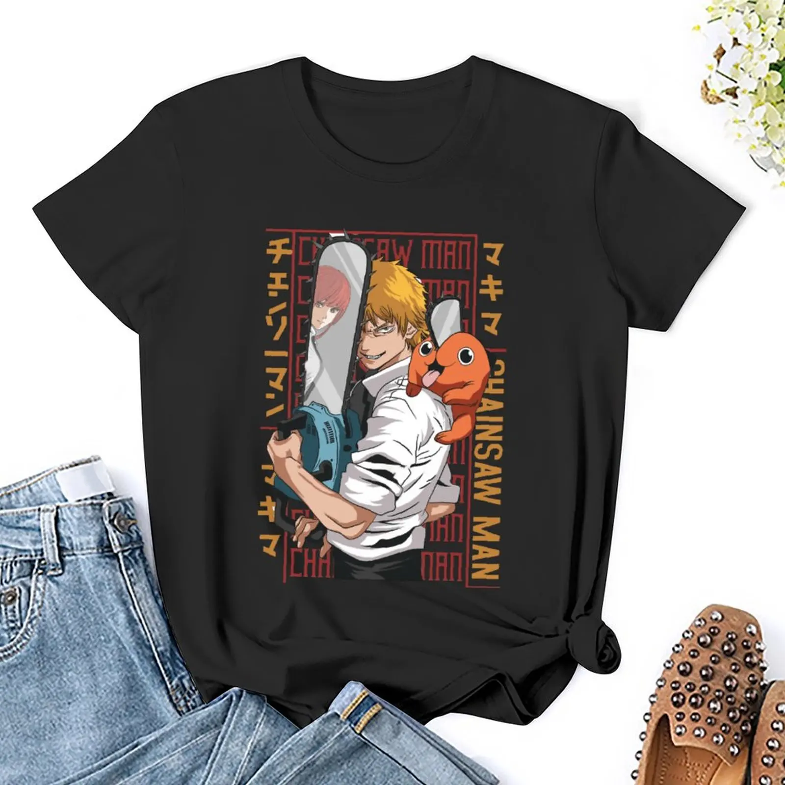 Round Neck Chainsaw Man1 Essential For Sale T-shirt  Movement T-shirts Funny Funny Novelty Home