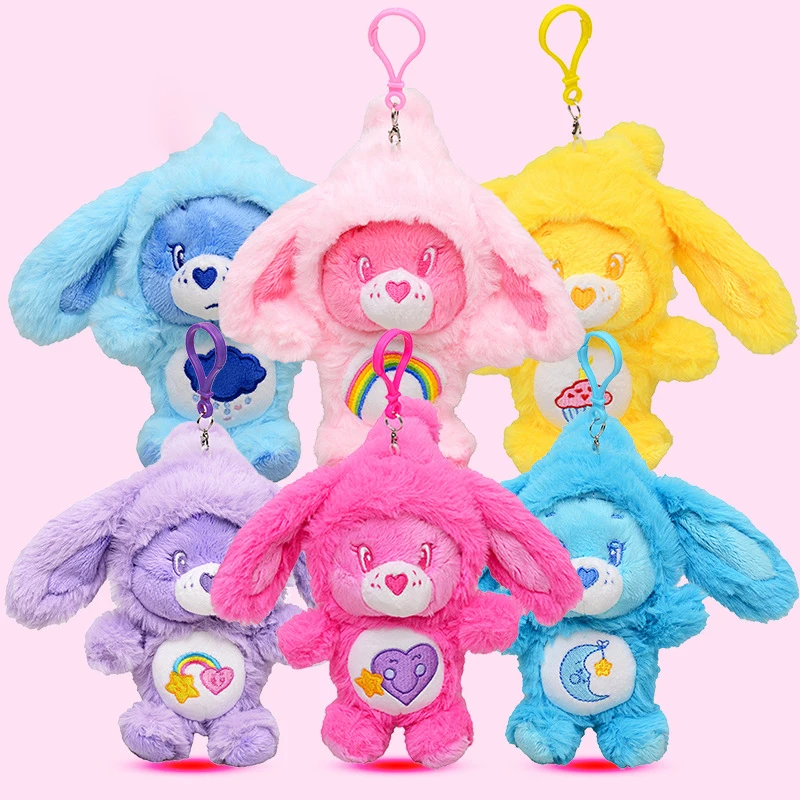 

Kawaii Care Bears мультфильм плюшевая шляпа кролика кукла брелок для женщин аниме девчачье сердце плюшевые игрушки рюкзак кулон подарок для девочек