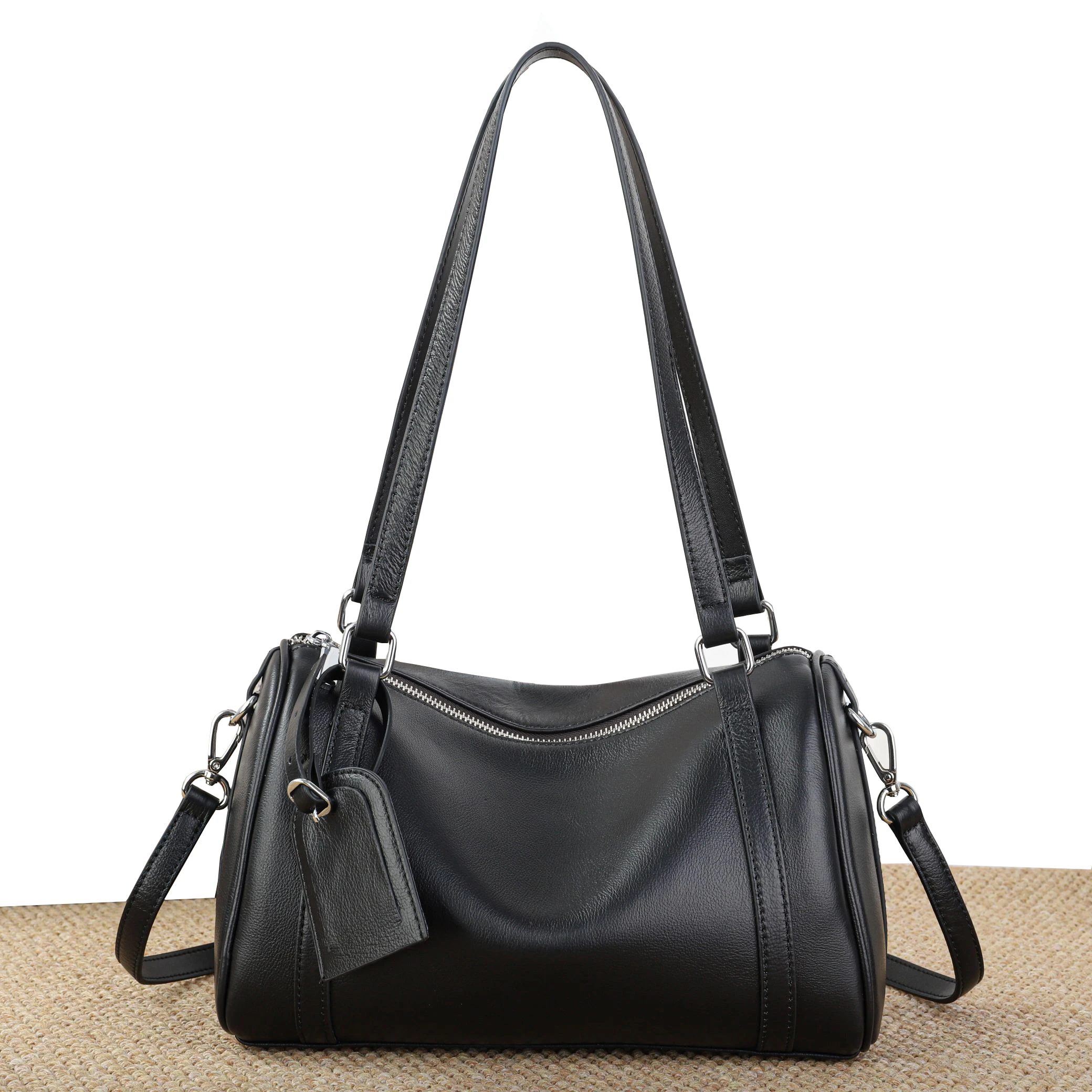 Genuine Leather Women Shoulder Crossbody Bags Luxury Designer Ladies Boston Bag for Woman Large Capacity Underarm Bag Purse 2026