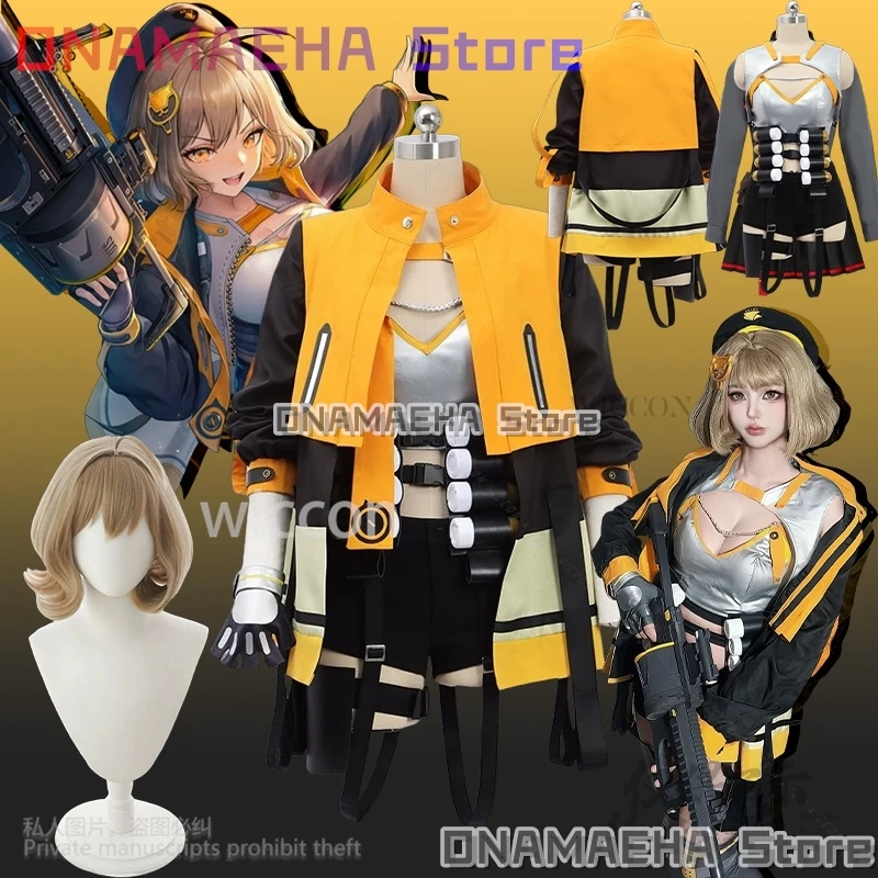 

Anis Cosplay Game NIKKE：The Goddess Of Victory Costume Fashion Punk Yellow Black Coat Y2K Halloween Jirai Kei Girls Outfit