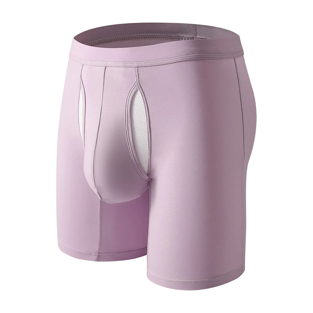 

Men Breathe Bikini Separated Sissy Pouch Boxers Shorts Sports Lengthen Anti-chafing Underwear For Man Lingerie Ultra Hot Briefs