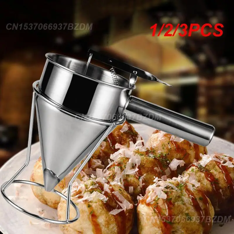 1/2/3PCS Octopus Balls Tools Stainless Steel Piston Funnel For Sauce Cream Dosing Funnel For Chocolate Pastry Mold Dough