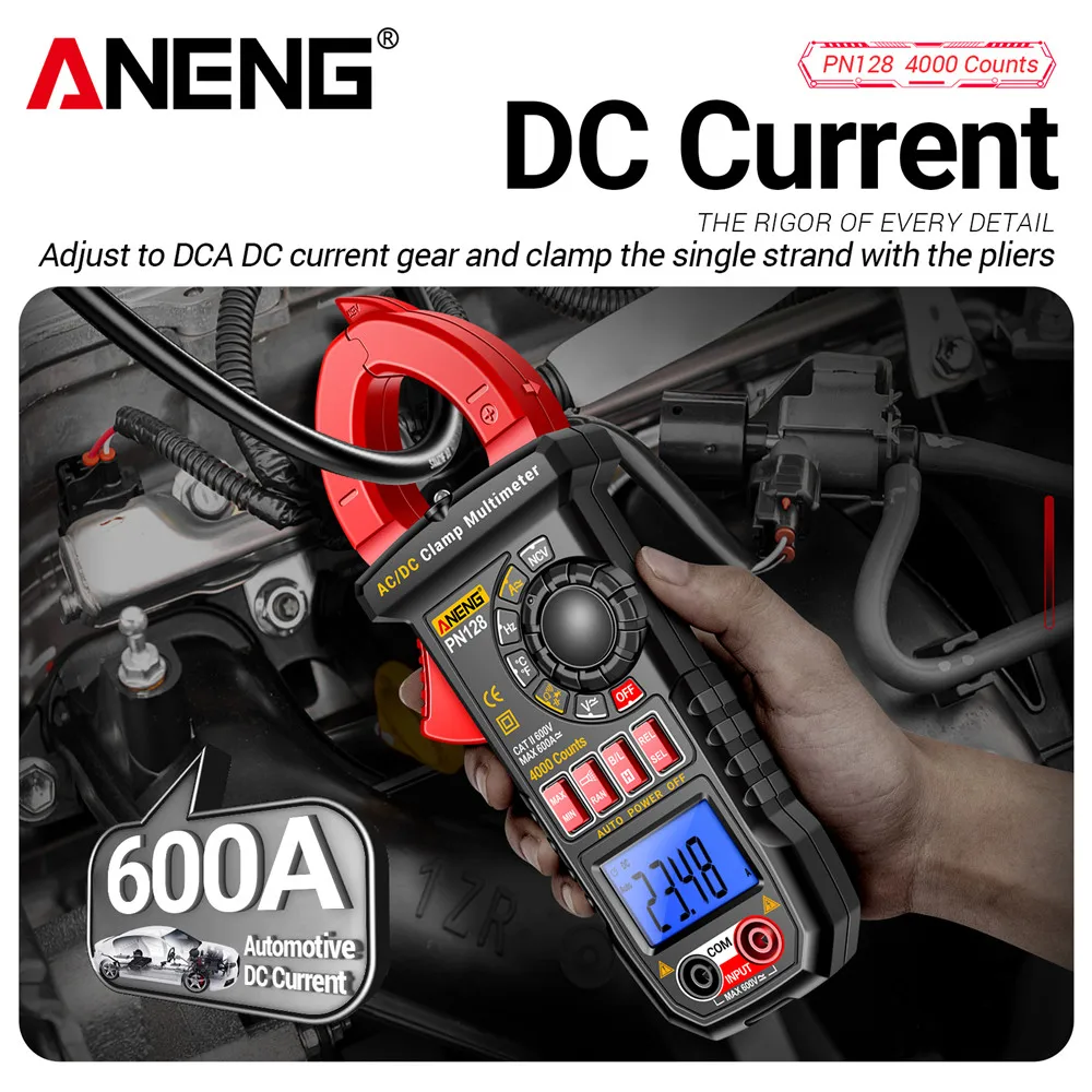 ANENG PN128 Clamp Meter Multimeter AC/DC Tegangan 600A Arus Clamp NCV True RMS Diode NCV Induksi Alat Penguji Listrik