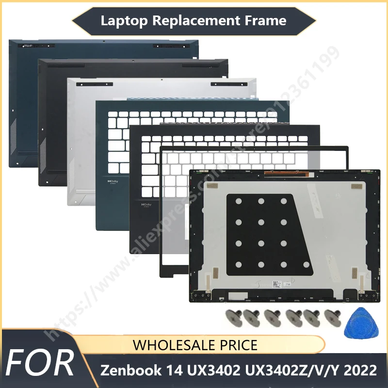

NEW For ASUS Zenbook 14 UX3402 UX3402Z UX3402V UM3402Y 2022 Laptop LCD Back Cover Front Bezel Palmrest Bottom Case Laptop Frames