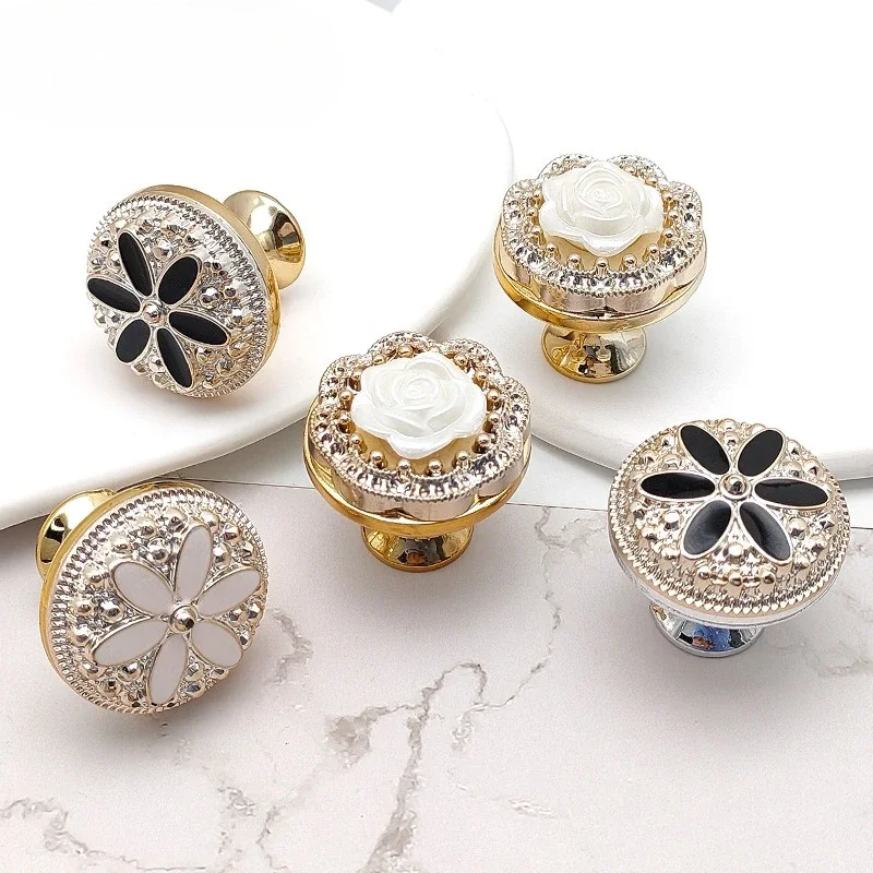 Simple flower shape plastic handle hardware furniture clothes kitchen cabinet drawer  door handles