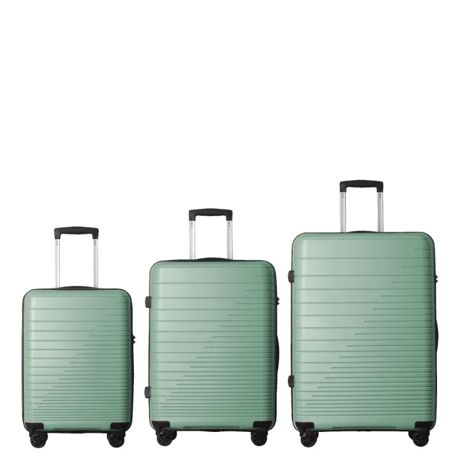 

Luggage Set 3 Piece for Business and Trip, PP Hardshell Suitcases in Green with Spinner Wheels TSA Lock, Lightweight Carry-on 2