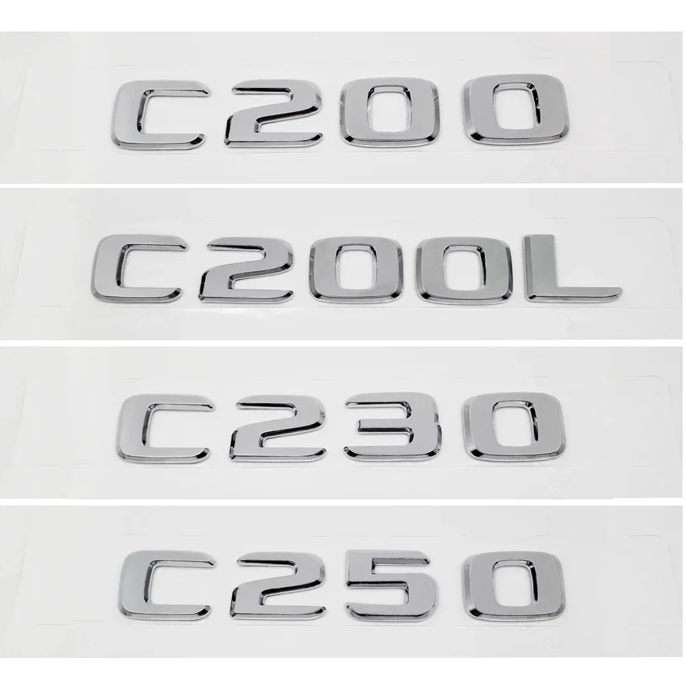 ABS Plastic C200 C200L C230 C250 Trunk Rear Logo Badge Emblem Sticker For Mercedes Benz C Class W201 W202 W203 W204 W205