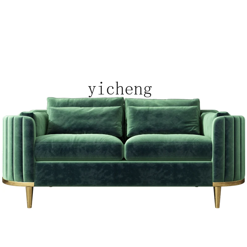 CZ Velvet Fabric Sofa for Home Use, Modern Simple Living Room Double or Triple Seater Leisure Sofa