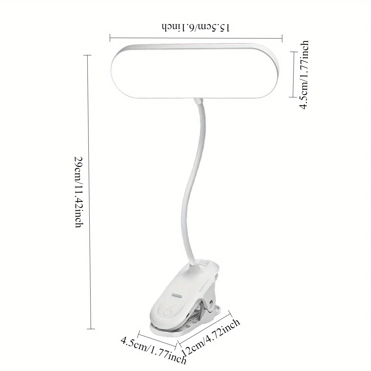 Luz noturna LED com clipe, luz de escritório, estudo e leitura, adequada para iluminação de viagens, quarto e dormitório