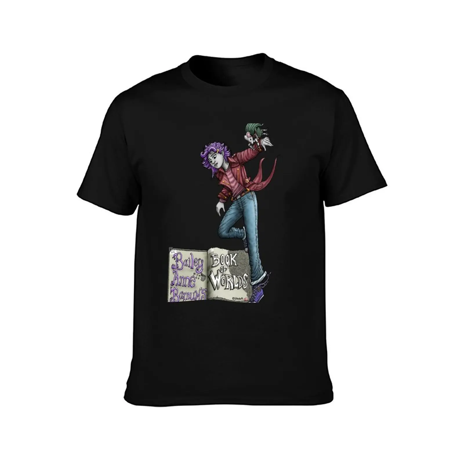 Bailey Anne Barnum and Lady Nimn leaping with logo. T-Shirt Big and Tall Solid Color T-Shirt