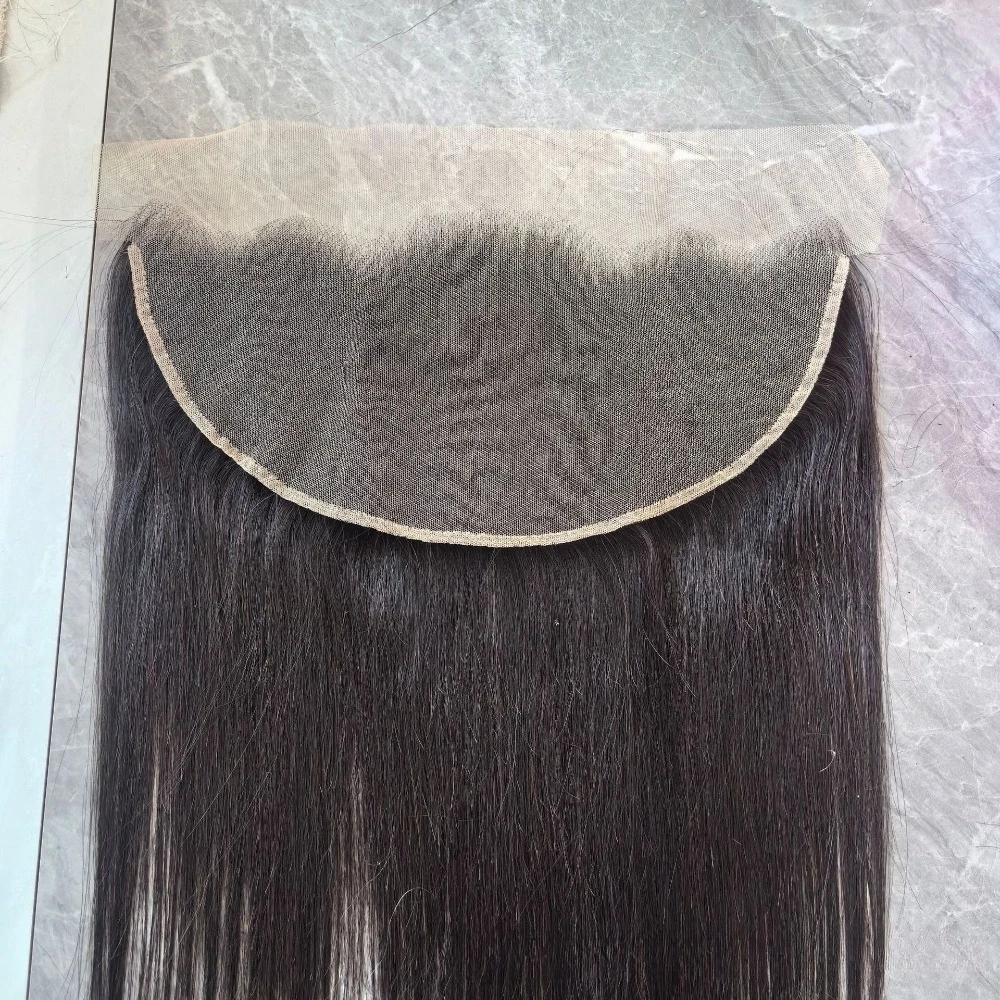 13x4 Lace-Frontal, glattes Echthaar, natürliche Farbe, 150 % Dichte, weiches Remy-Haar für Frauen, anfängerfreundlich, natürlicher, schützender Stil – Detail 1