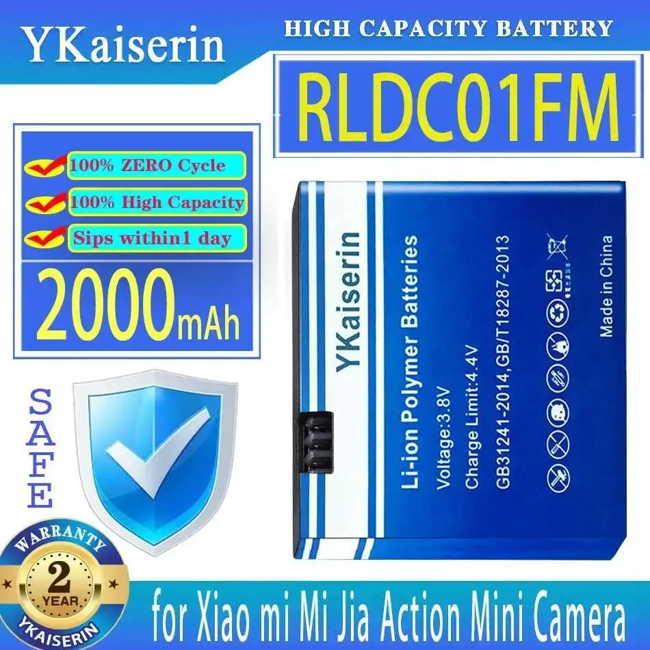 

Для Xiaomi MI Jia Action Mini Camera высокой емкости RLDC01FM 2000 мАч надежный аккумулятор питания