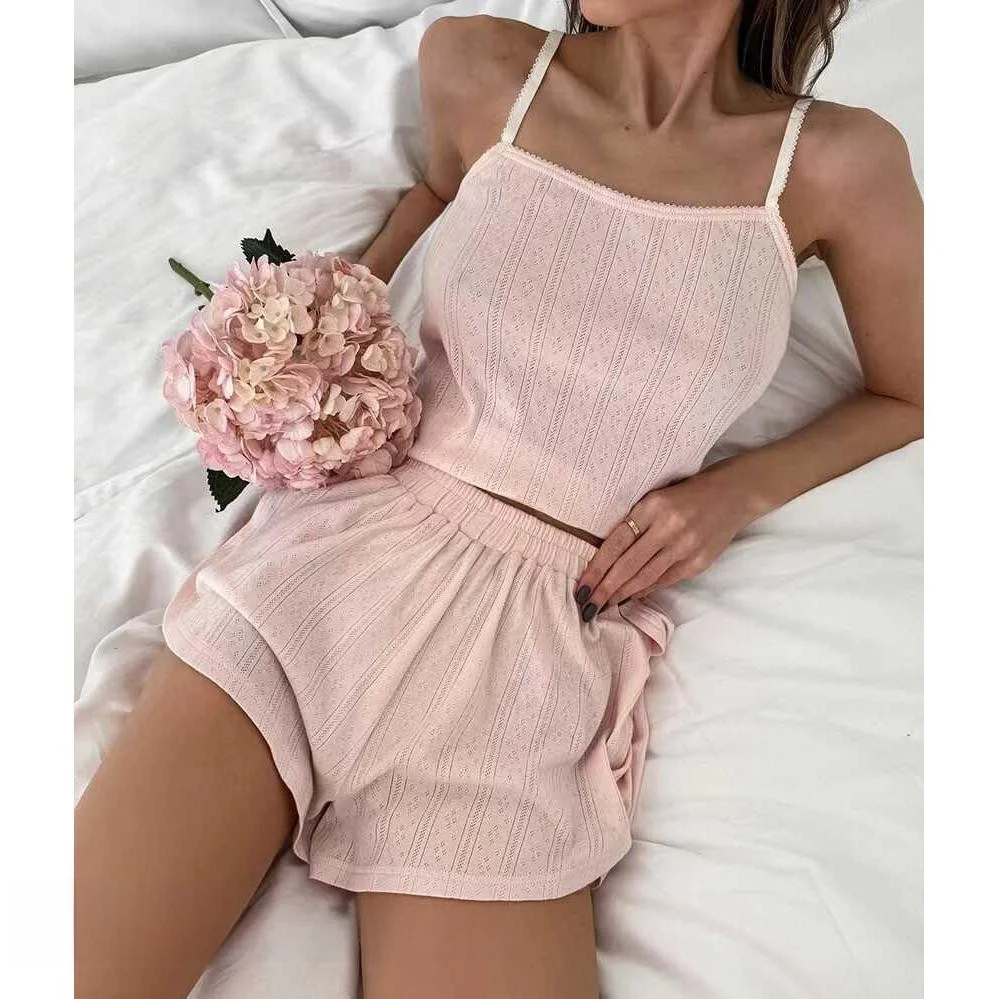 

Sexy Strap Vest And orts Set Home Clothes Pure Desire Sle Spwear Thin Material Summer Home Clothes Set