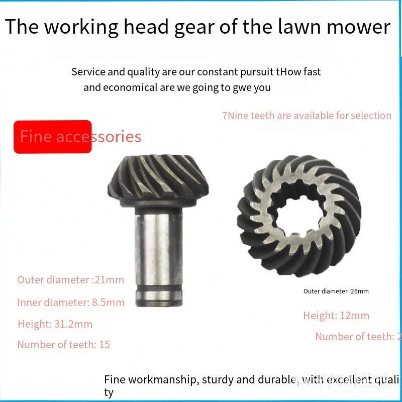 Lawn Mower, Brush Cutter, Harvester, Lawn Mower, Working Head of Lawn Mower, Gear Box Cutter Head, 7 Teeth and 9 Gear Fittings.