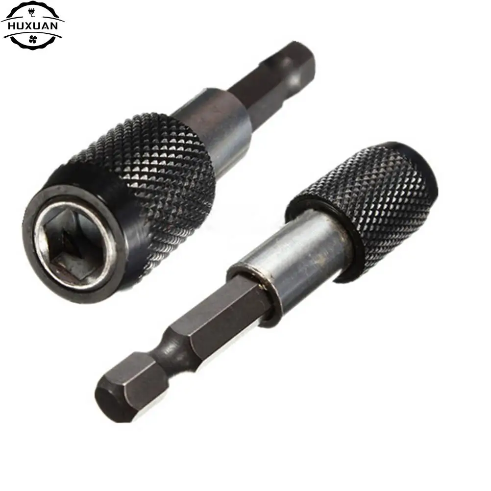 New Black 1/4 Hex Shank Quick Release Electric Drill Magnetic Screwdriver Bit Holder 60mm High Quality