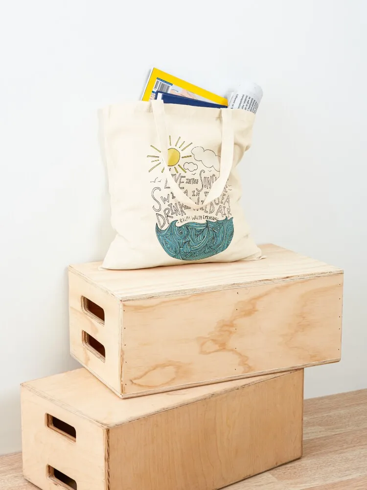 Emerson: Live in the Sunshine Tote Bag sac pour femme Portable shopping bag shopping cart bags canvas tote