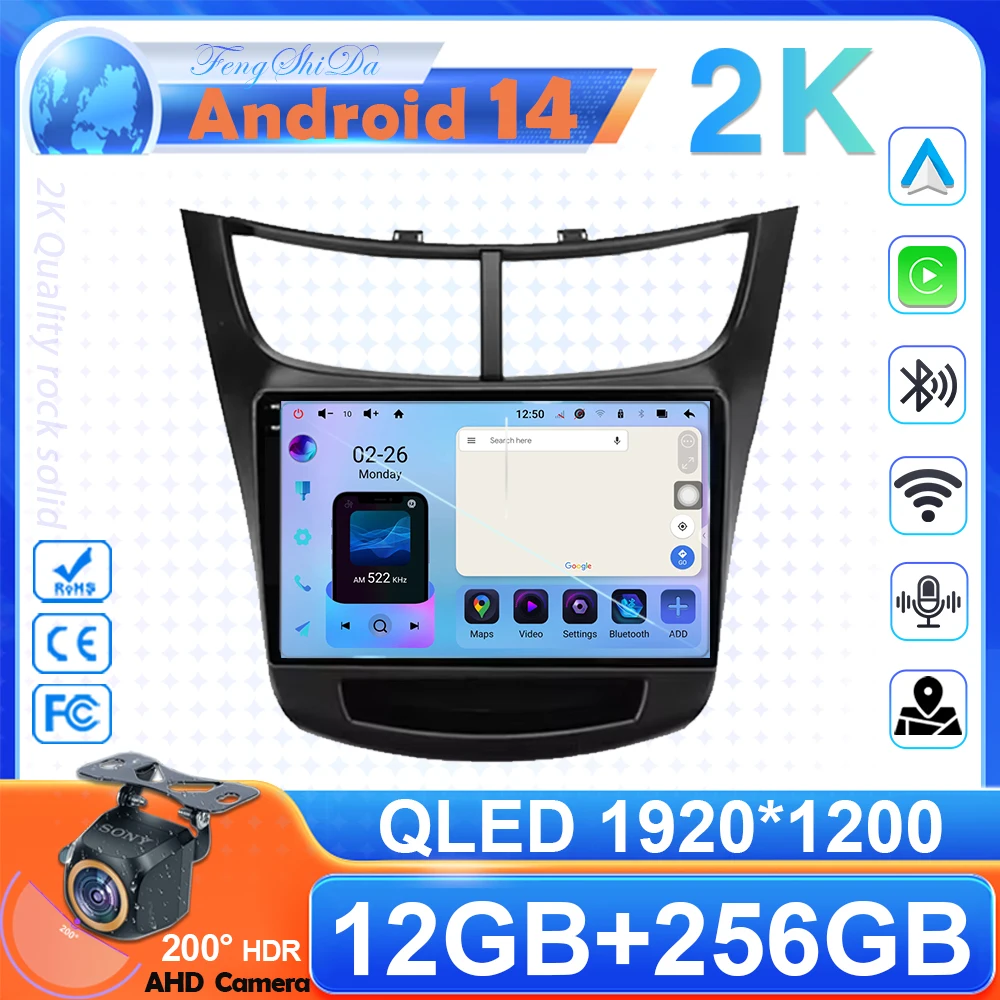 

Car Radio Carplay For Chevrolet Sail Aveo 2015 - 2019 GPS Navigation Video Android Auto Stereo Multimedia Player 5G Wifi No 2din