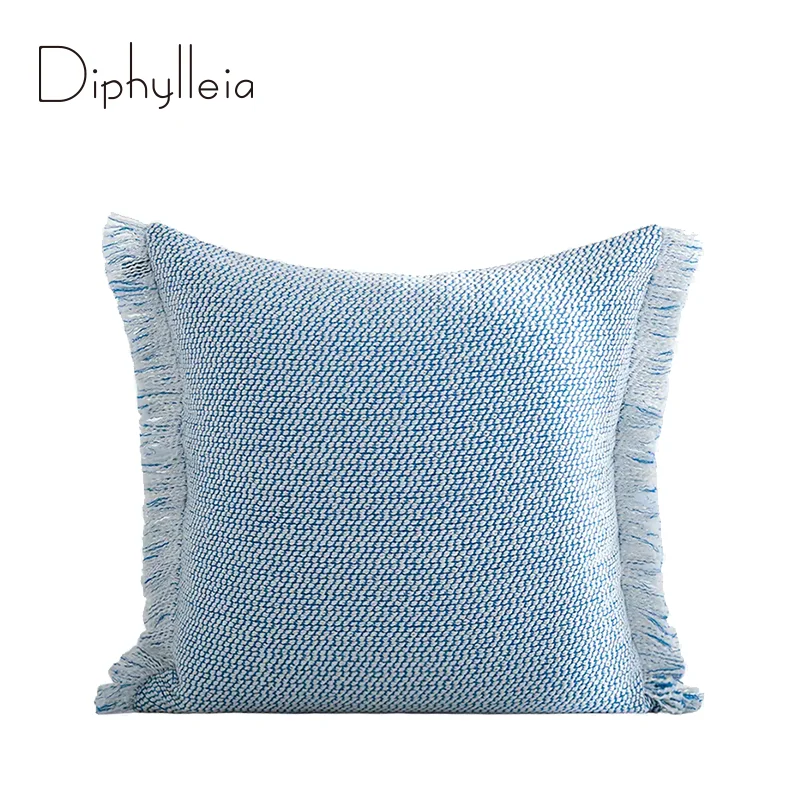 Diphylleia Bohemian Style Fringed Cushion Cover Luxury Cotton Wool Textured Throw Pillow Case 45x45cm For Bed Sofa Couch Bench