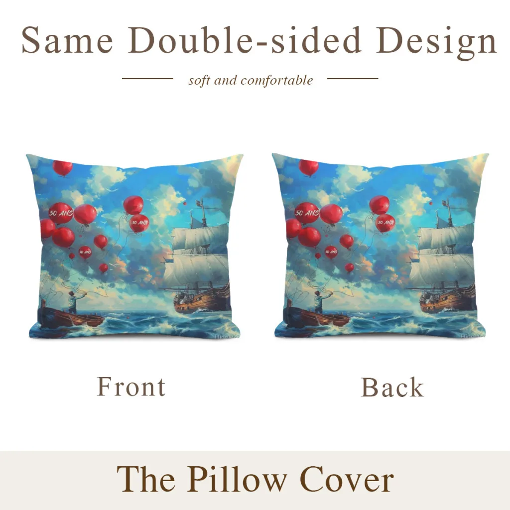 Sailing the seas Cushion for Office and Classroom, Chair Cushion, Couch Pillow, Bedroom Floor, Winter, Thick