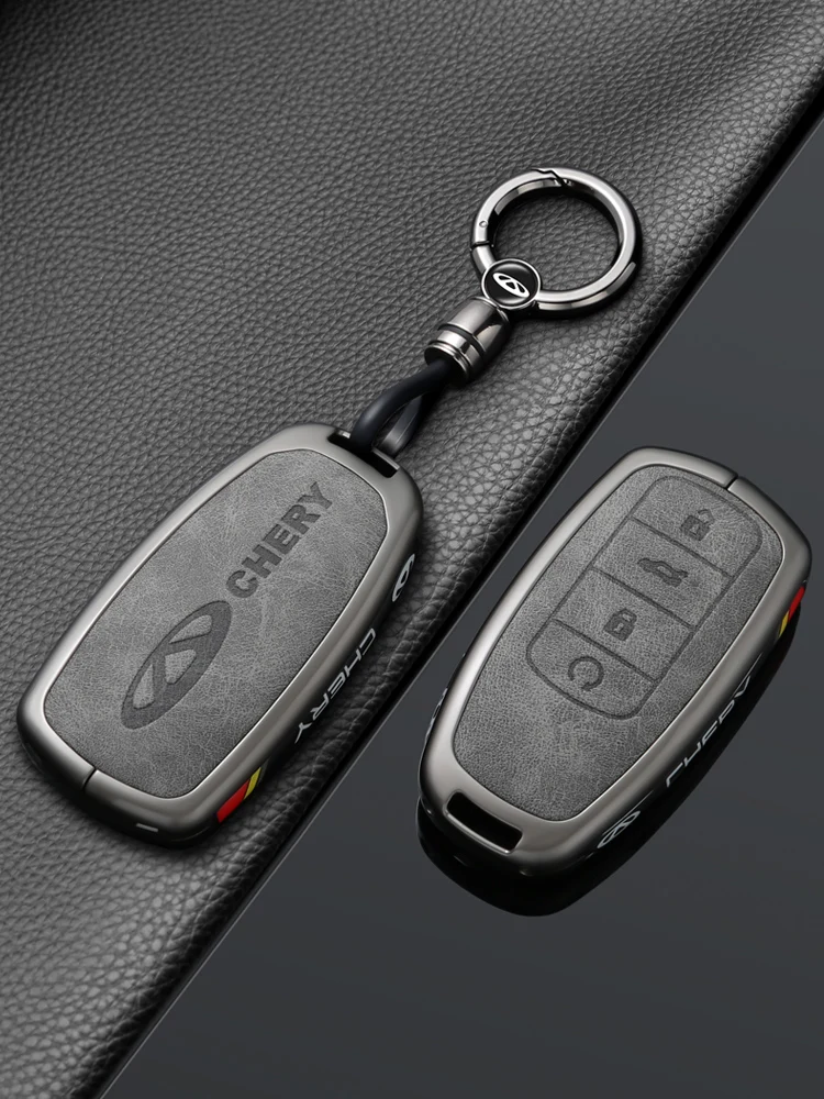 Autozubehör Schlüsselanhänger aus Zinklegierung und Leder für Chery JAECOO Omoda 5 Tiggo 7 8 9 Plus Pro Arrizo 6 8 – Detail 4