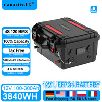 12V 120ah Portable Power Station LiFePO4 Battery 100ah Rechargeable LFP Battery Packs with BMS for Outdoor Camping Motor Backup