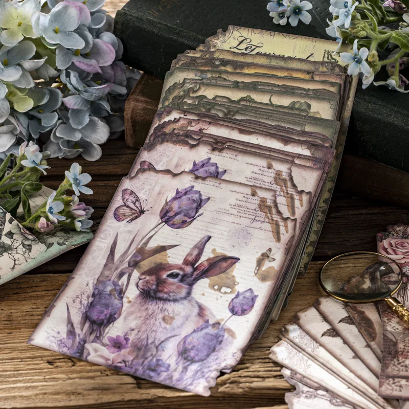 

30 pcs Material Paper Garden Animal Border Flower Art Art Collage Hand Book Material Message Writing Paper 6 types