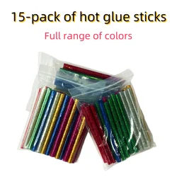 15-Pack Colorful Hot Glue Sticks, 7mm*100mm, Low Temp 70°C, Complete Color Range, Essential for DIY Crafts