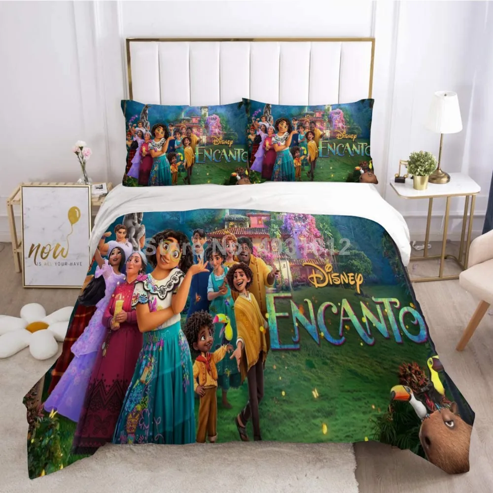 Disney-funda de edredón de Encanto mágico para niño y niña, de tamaño doble juego de cama, completo, Queen, funda de cama para bebé, regalo de cumpleaños