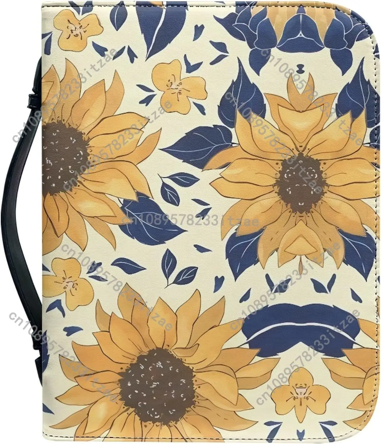 لطيف عباد الشمس نمط الكتاب المقدس غطاء الأزهار الكتاب المقدس حالة حماية مع مقبض وسحاب لدراسة الكتاب المقدس للنساء الرجال هدية #4