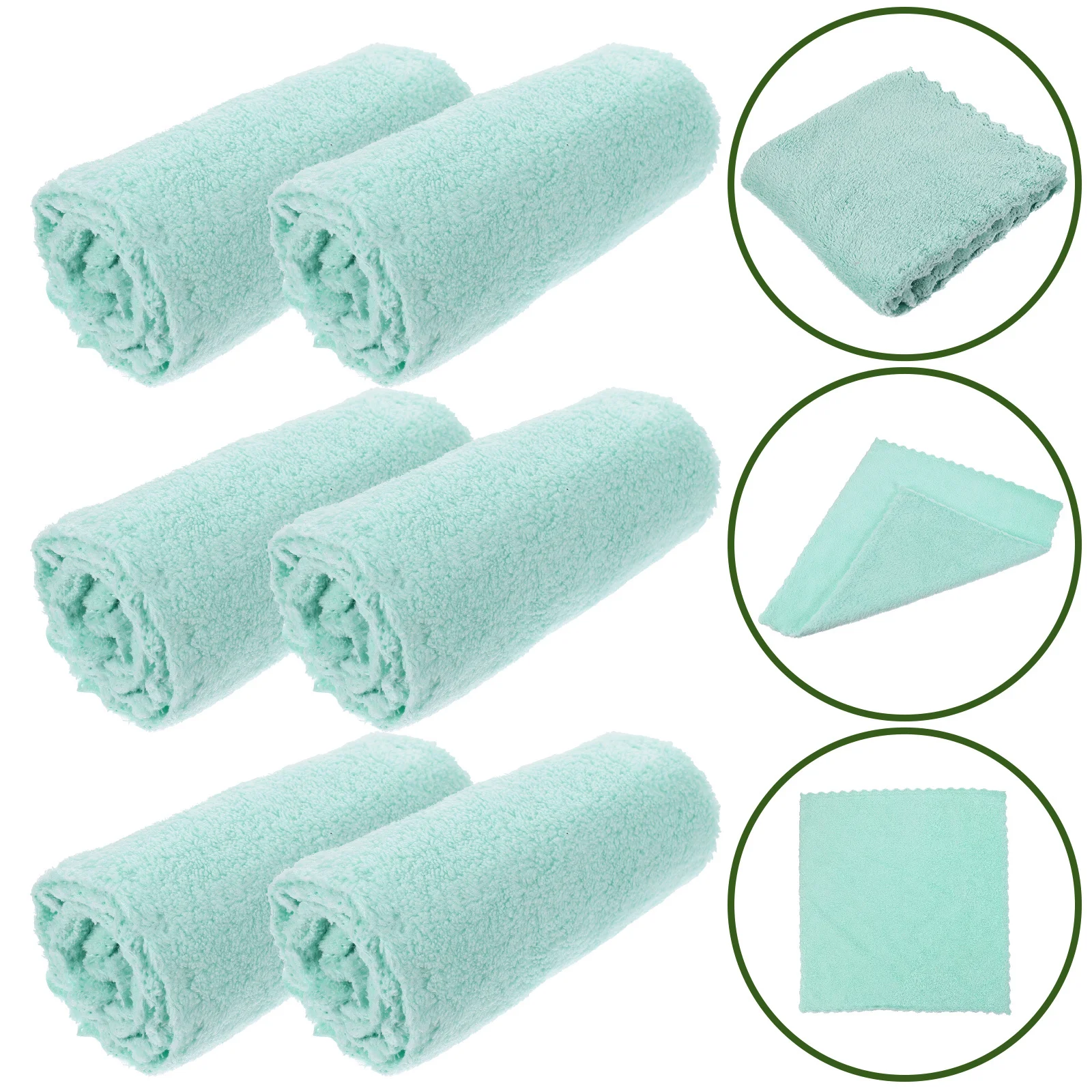 

6Pcs Reusable Coral Fleece Face Towels Soft Facial Washing Cloths for Makeup Removal Cleansing Pores Exfoliation Sensitive Skin