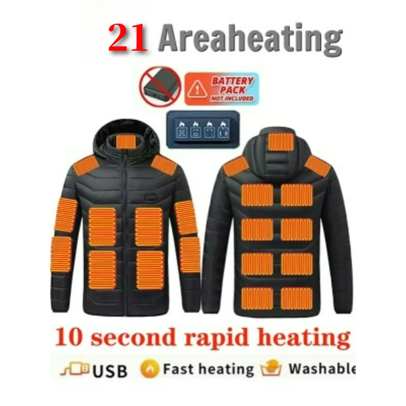 

Outdoor Sports Electric Jacket for Skiing Hiking 2025 Unisex 31-Zone USB Heating Technology Cotton Blend Construction Coat