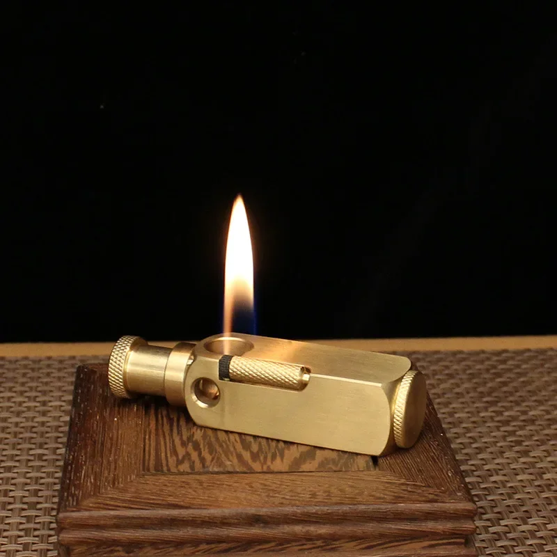 Hand-Made Brass Carved Trench Kerosene Lighter Flamidor Heavy Vintage Gasoline lighters Men\'s Smoking Gifts Collection