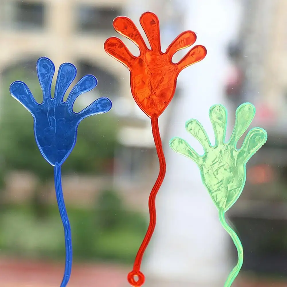 

Elastic Sticky Hand Colorful Sticky Hand Toy Set for Stress Relief Anxiety Portable Soft Stretch Palm for Kids for Halloween