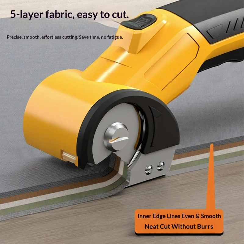 

Cordless Electric Fabric Cutter, 40W Portable Rotary Fabric Scissors for Cutting Cloth Leather Carpet