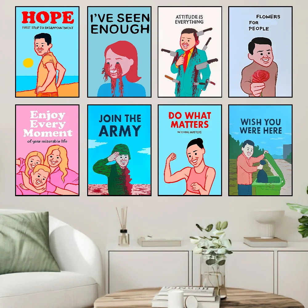 Joan Cornella Zonzo Comics Kunstposter, selbstklebende Kunst, wasserfester Papieraufkleber, Kaffeehaus, Bar, Zimmer, Wanddekoration