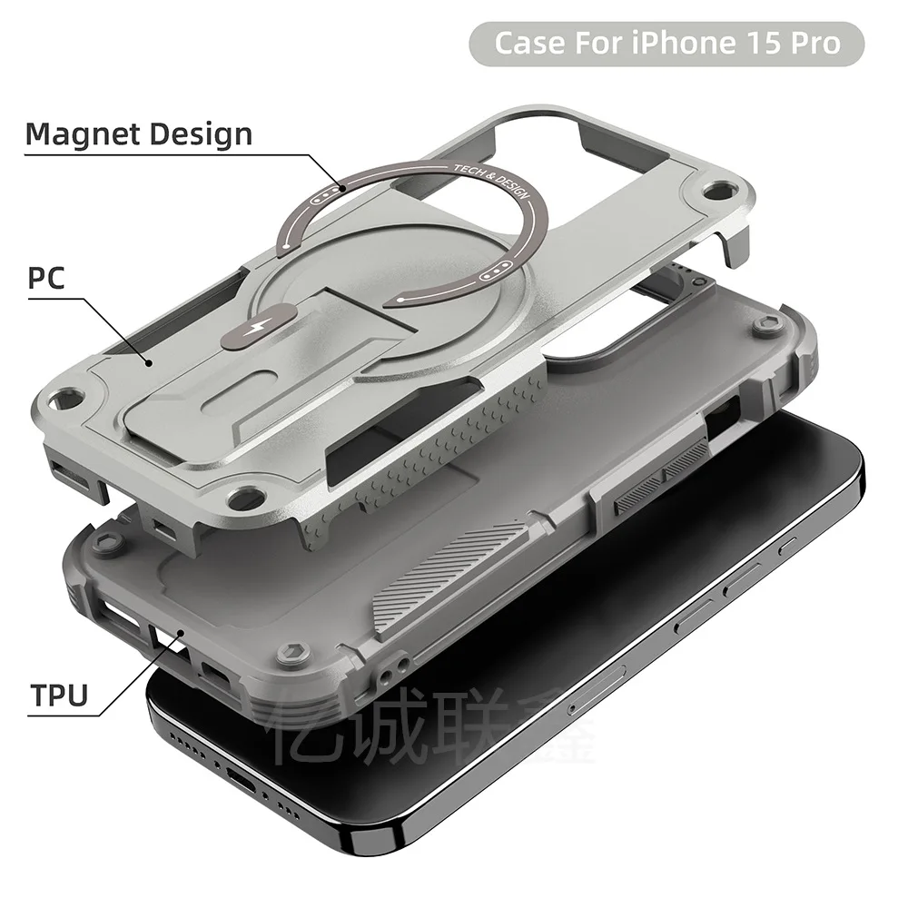 Invisible stand Bundesliga magnetic phone case For iPhone 16 15 14 13 12 Pro Max Lanyard anti-fall case for iPhone 16 15 14 plus image 6
