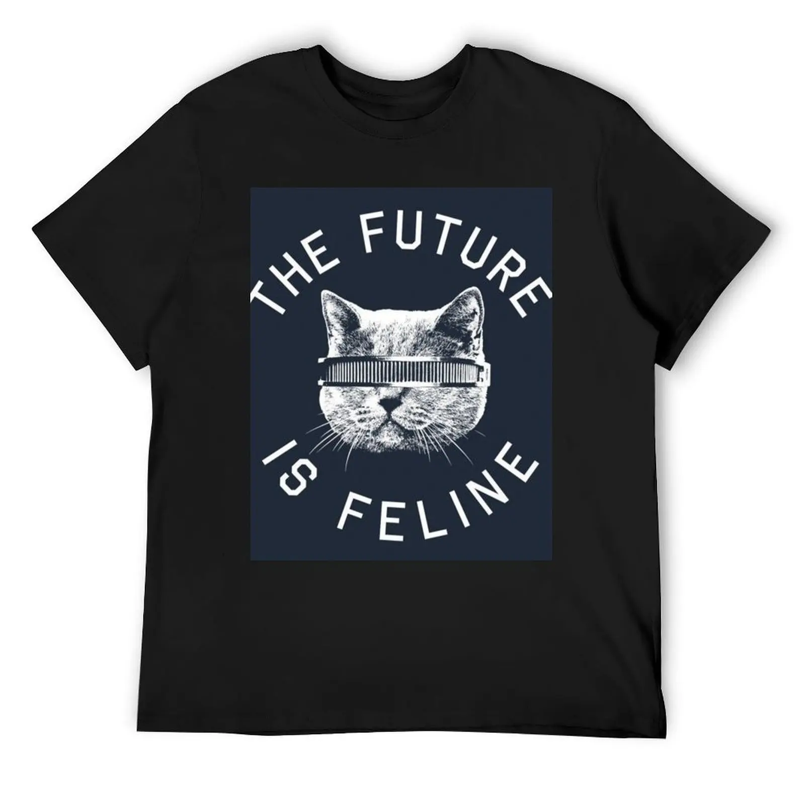 

the future is feline T-Shirt anime tshirt quick-drying summer 2025 mens plain t shirts