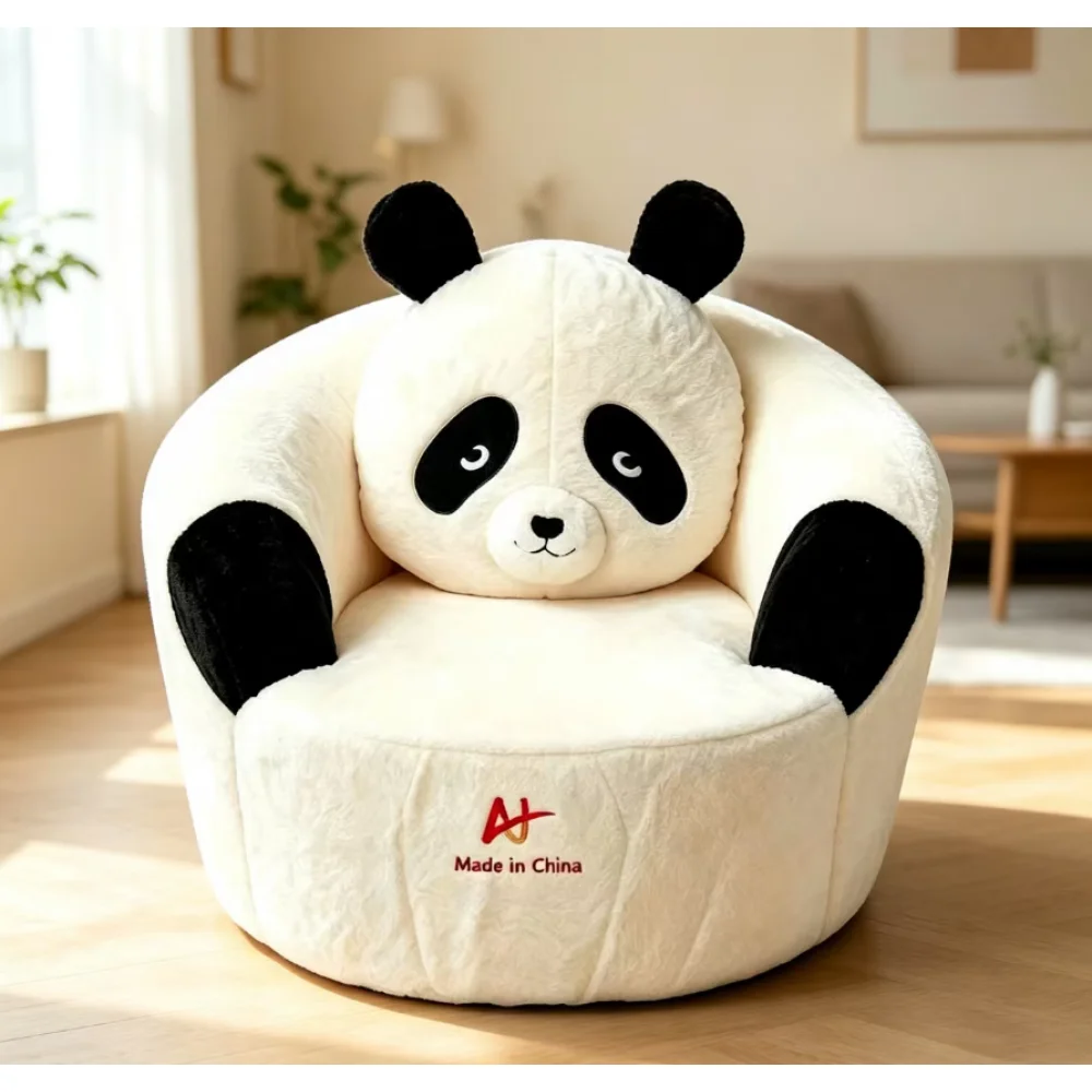 Giant Panda Shaped Bean Bag Sofa Cute Plush Lazy Floor Chair for Living Room