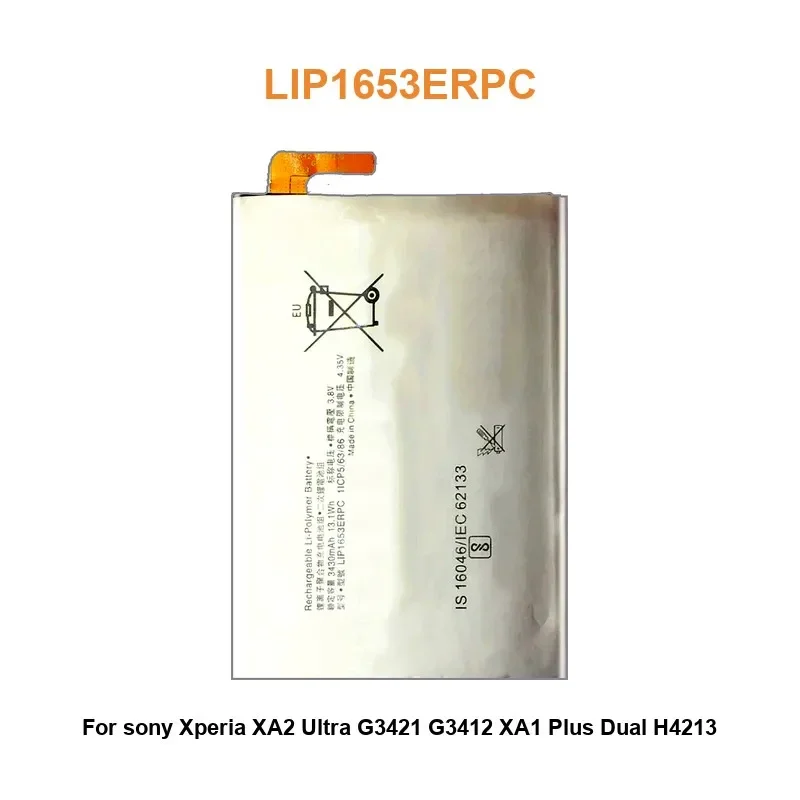 

Аккумулятор мобильного телефона для sony Xperia XA2 Ultra G3421 G3412 XA1 Plus Dual H4213 LIP1653ERPC 3430 мАч Реальная емкость