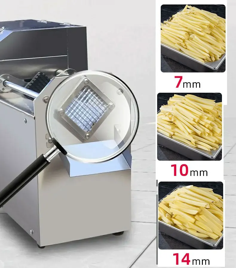 상업용 감자 커터 전용 감자 튀김 기계 당근 오이 과일 야채 커터 기계 7mm 10mm 14mm 크기