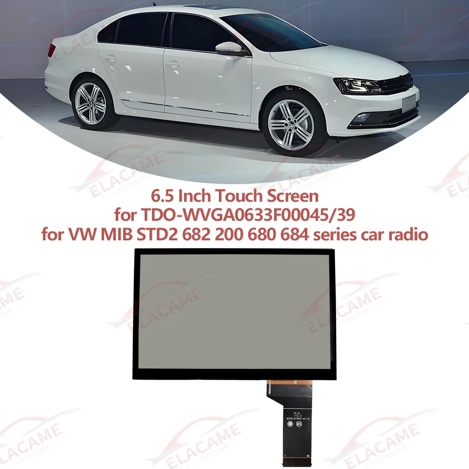 

For VW MIB STD2 682 200 680 684 TDO-WVGA0633F00039 /36 WVGA0633F00045 New 6.5 Inch Glass Touch Screen Car Radio Parts