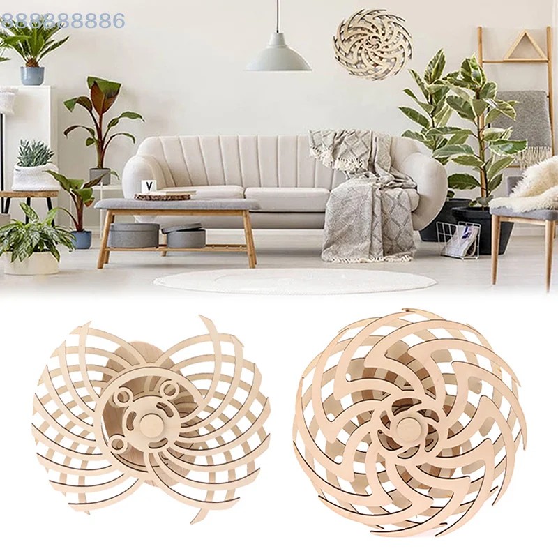 [B]Handmade Retro  Sculpture Moving  Wall Art Wooden Windmill Reversal Statue For Living Room Home Decor Crafts