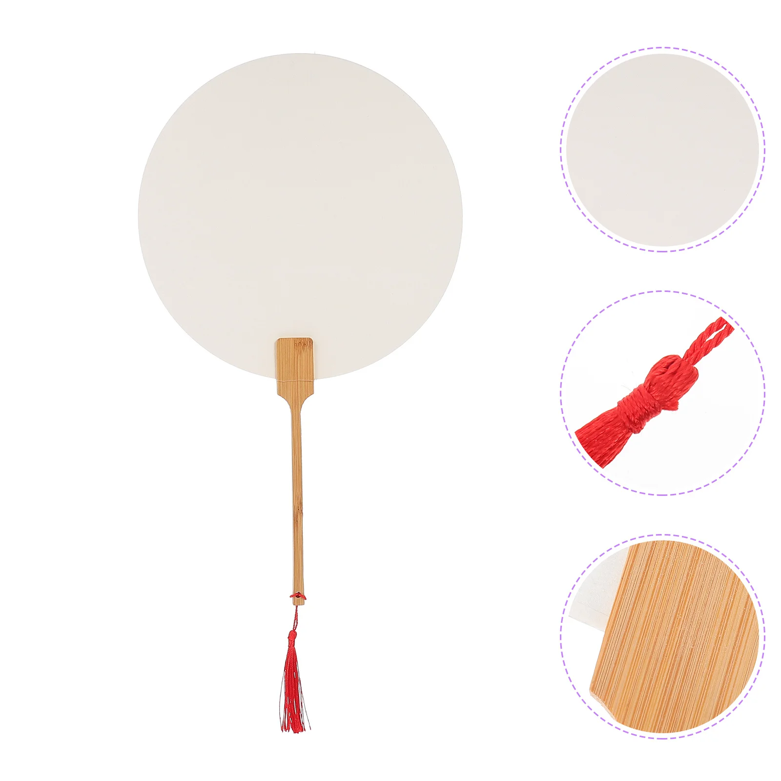 قطعتان من مروحة الرسم الفارغة DIY ملحقات الرسم للأطفال حرفة الكتابة على الجدران الإبداعية مع تصميم النمط الصيني الكلاسيكي