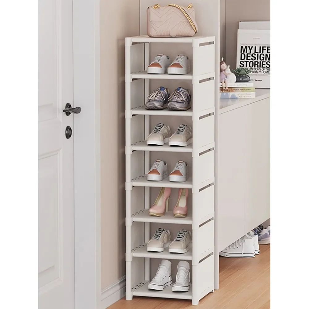 

Бело-черная домашняя полка для обуви для прихожей, 3, 4, 5, 6, 7-ярусная, подходит для обувного шкафа в общежитии