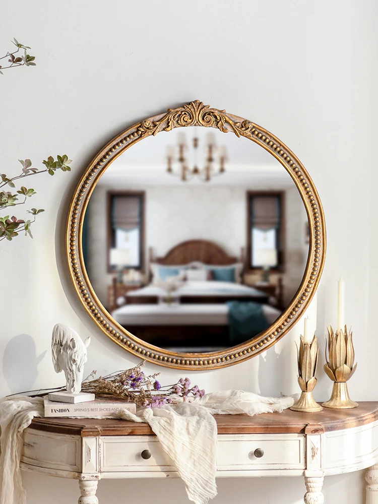 Retro Mirror Full Body Mirror Premium Palace Style Restaurant Clothing Shop Beauty Salon Decoration Dressing Mirror Landing